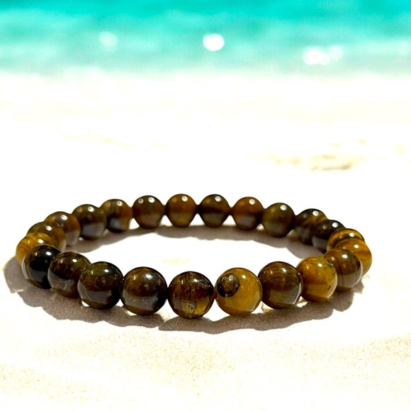 Dragon Eye Healing Stone Handcrafted Beaded Bracelet Stretch String Bracelet. - Picture 1 of 5